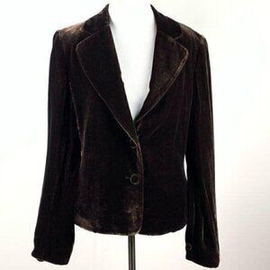Rafaella blazer size 10 chocolate brown crushed velvet silk blend career party